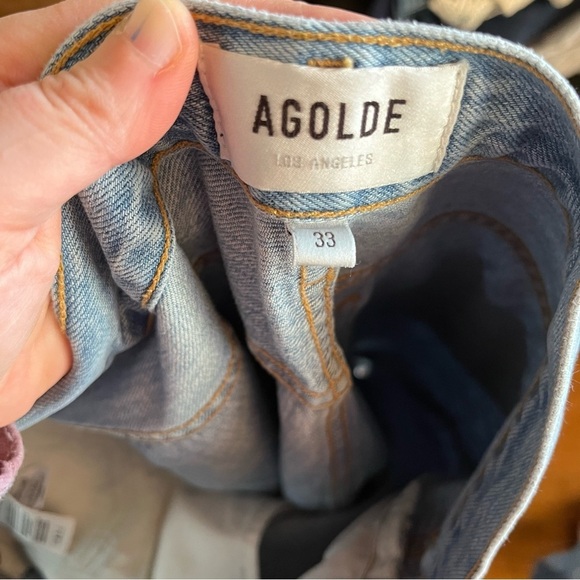 AGOLDE ~ Jamie High Rise Classic in Shake Down 90s Distressed 33. - Picture 9 of 10